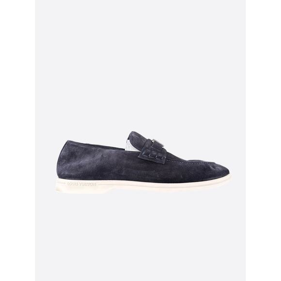 Louis Vuitton Navy Suede Estate Loafers - Picture 1 of 6